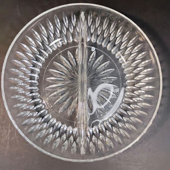 Vtg Led Crystal Princes House Divided Plate Serving Atomic Dish Jewelry Trinket - Picture 8 of 8